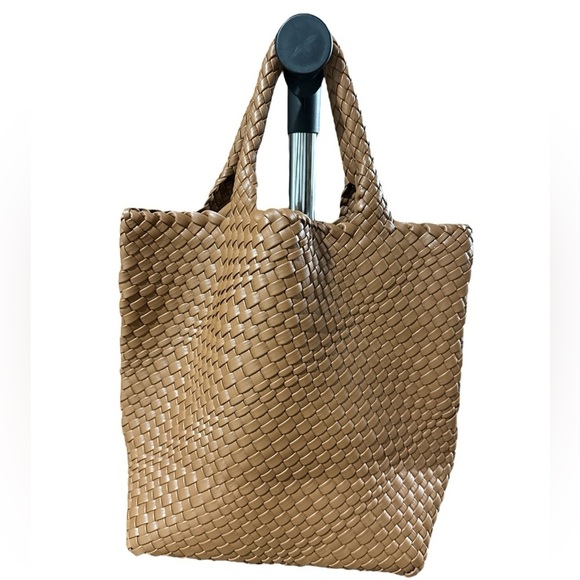 Vegan Leather Woven Tote Handbag | Adjustable Crossbody & Top-Handle Braided Purse For Women